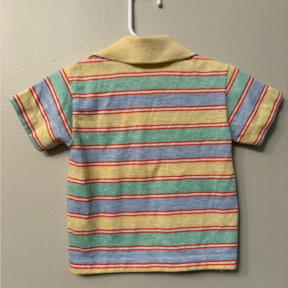 Vintage Healthtex 70s Striped Polo Shirt 2T USA Made Retro Kid Tee - Picture 4 of 6